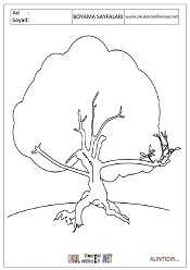 Ağaç boyama sayfaları 